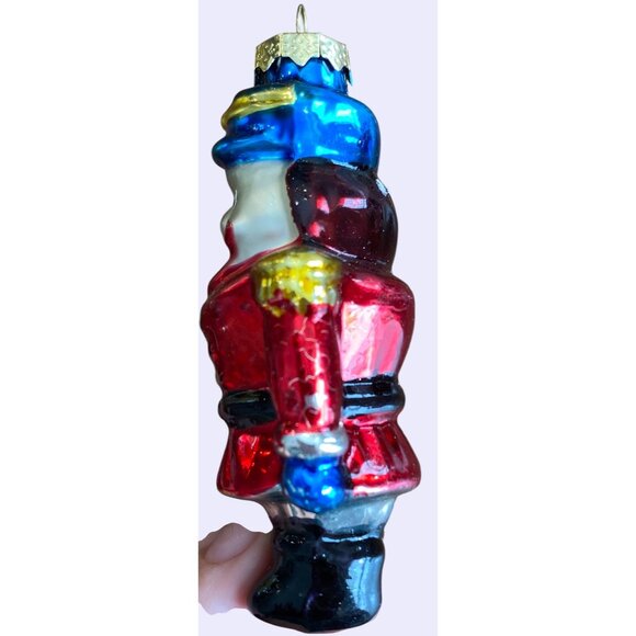 Set Of 3 Hand-Painted Glass Christmas Ornaments Nutcracker Gingerbread Snowman C - Picture 3 of 16